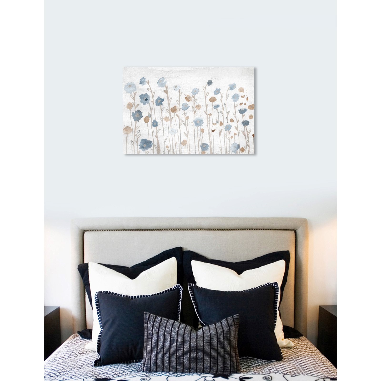 Blue Gucci In Lílium Flowers Canvas Art Print by Art Mirano