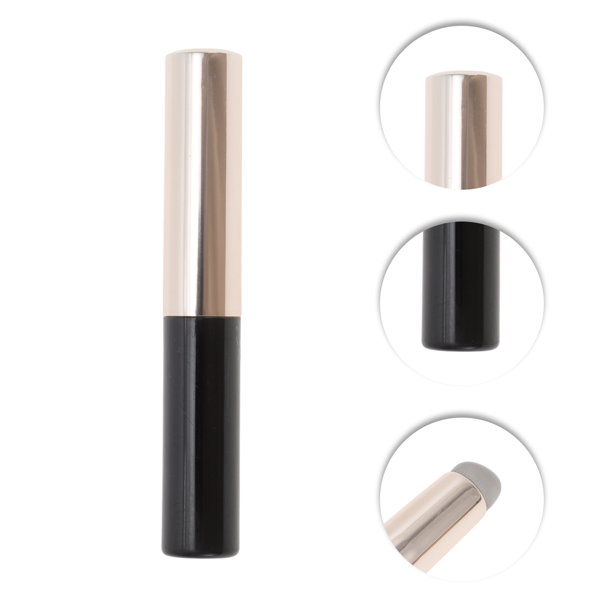 Unique Bargains 1 Pc Durable Lightweight Lip Brush with Lid for Travel Black