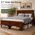 thumbnail image 6 of Miniyam Queen Bed with Barn Door Headboard and Footboard, Farmhouse Wood Platform Bed Frame, Walnut, 6 of 7