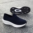 thumbnail image 2 of Men's Slip‑On Shoes Knit Upper Casual Walking Sneakers with Curved Thick Midsole for Daily Indoor and Outdoor Casual Activities, 2 of 6