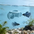 thumbnail image 4 of Betta Fish Tank Accessories, Floating Betta Activity Tunnel, Aquarium Hideout and Shrimp Cave, Interactive Fish Tank Decor and Stress Relief Resting Spot for Betta Fish and Small Fish Shrimp, Blue, 4 of 4