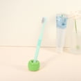 thumbnail image 5 of Unique Bargains Round Mini Ceramic Toothbrush Holder Light Green 1.65"x1.18" Electric Toothbrush Holder for Bathroom, 5 of 8