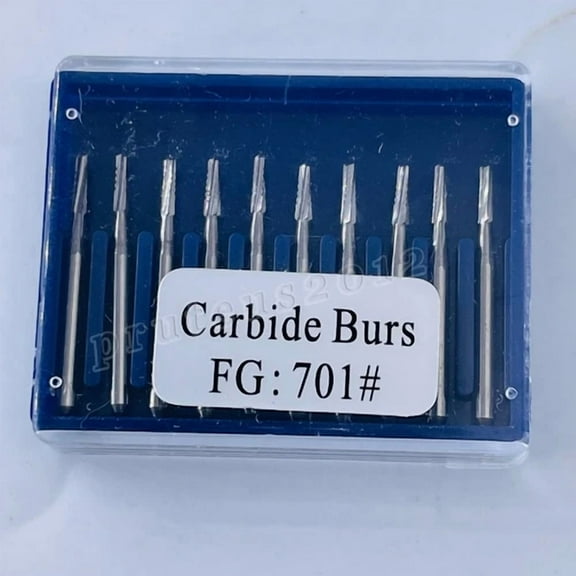 New 10Pcs Dental High Speed Tungsten Steel Drills/Burs For Crown Cutting Fg-701