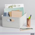 thumbnail image 3 of Decorative Plastic Open Home Storage Bins Organizer Baskets, Large White (2 Pack) Container Boxes for Organizing Closet Shelves Drawer Shelf - Ribbed Collection 15 Liter/16 Quart, 3 of 6