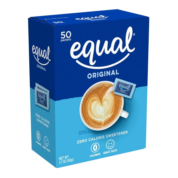 Equal Zero Calorie Sweetener Packets, Sugar Substitute, 50 Ct.