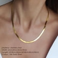 thumbnail image 2 of Hot Fashion Unisex Snake Chain Women Necklace Choker Stainless Steel Herringbone Gold Color Chain Necklace For Women Jewelry, 2 of 5