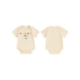 thumbnail image 3 of Baby Bubble Romper Short Sleeve Round Neck Letter Print Bodysuit Pregnancy Announcement Playsuit, 3 of 10