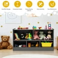 thumbnail image 5 of GVN Kids 2-Shelf Bookcase 5-Cube Wood Toy Storage Cabinet Organizer-Gray, Toy Organizers and Storage for Kids, Boys, Girls, Nursery, 5 of 8