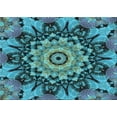 thumbnail image 1 of Ahgly Company Machine Washable Indoor Rectangle Transitional Bright Turquoise Blue Area Rugs, 5' x 8', 1 of 7