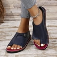 thumbnail image 5 of MLCDZ Slippers for Women Open Toe Bunion Sandals-Orthopedic Bunion Corrector Sandals Wide Width Arch Support Sandals Indoor Outdoor Soft Slides Flat Ankle Beach Shoes Roman Loafers Sandals Blue 35, 5 of 9