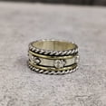 thumbnail image 4 of Silver Spinner Band, Meditation Ring, 925 Sterling Silver Ring, Spinning Thumb Ring, Two Tone Ring, Fidget Ring, Handmade Jewelry, Christmas Oxidized, Womans Band Ring, Anxiety Ring, Mans Band Gifts, 4 of 6