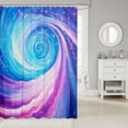 thumbnail image 2 of Manfei Dreamy Cosmic Swirl Shower Curtain 72Wx84L,Glowing Stars Bathroom Shower Curtain,Blue Pink, 2 of 5