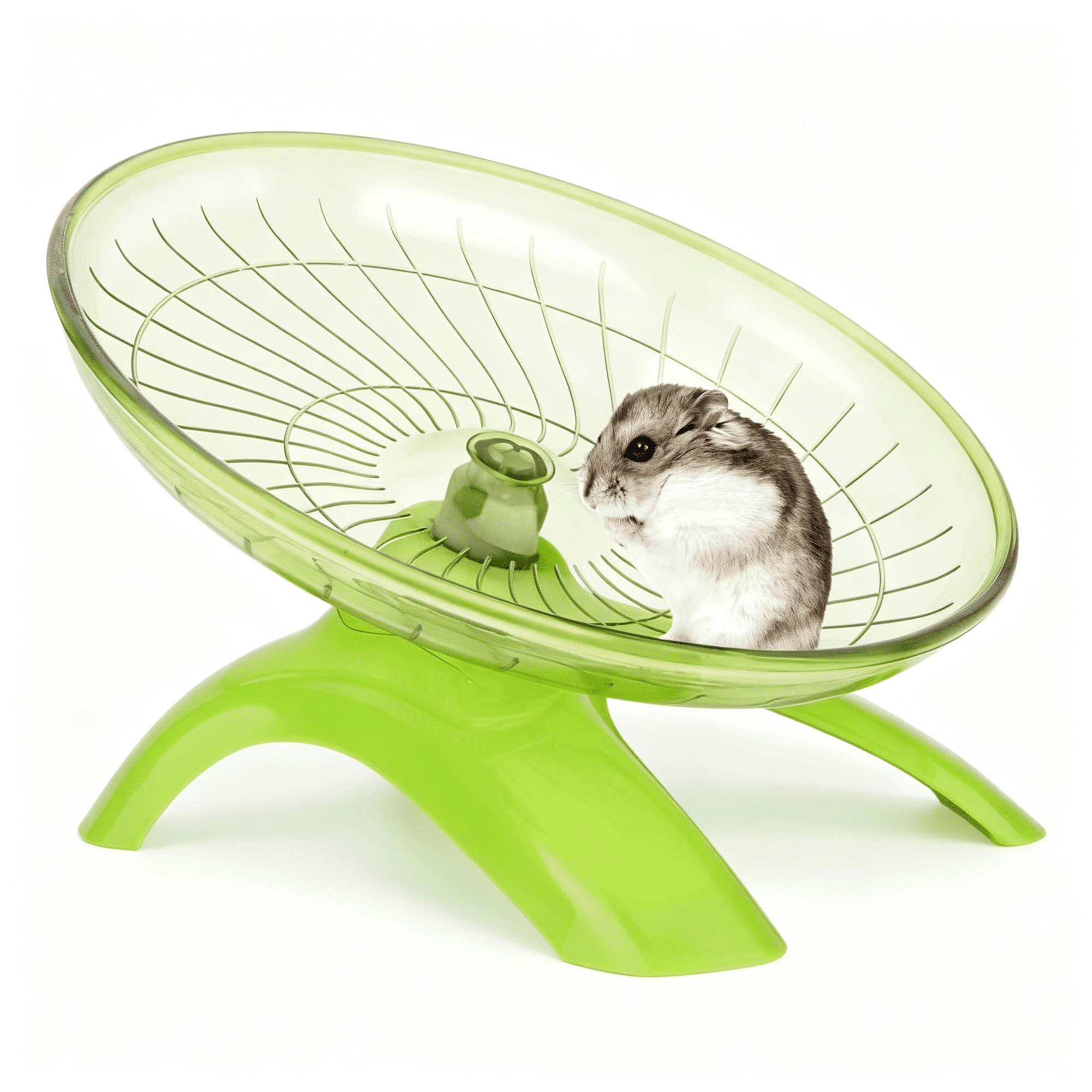 BESTSKY Hamster Wheel Flying Saucer Silent Exercise Wheel Running Wheel for Hamsters,Gerbils,Mice and Other Small Pets,Silent Hamster Running Wheel(Green)