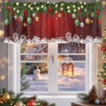 thumbnail image 5 of Christmas Curtain Valance for Windows Xmas Baubles Coniferous Rod Pocket Valance Window Treatments White Snowflake Pine Tree Twig Red Short Curtains for Kitchen Windows Bathroom Bedroom 54x18in, 5 of 7