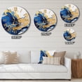 thumbnail image 4 of Designart "Strokes in Dark Blue and Gold III" Fractals Oversized Wall Clock, 4 of 5