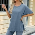 thumbnail image 5 of Tdoqot Womens Summer Tops Loose Fit Short Sleeve Casual Crewneck Soft Oversized T Shirts 2024 Gray Size 2XL, 5 of 7