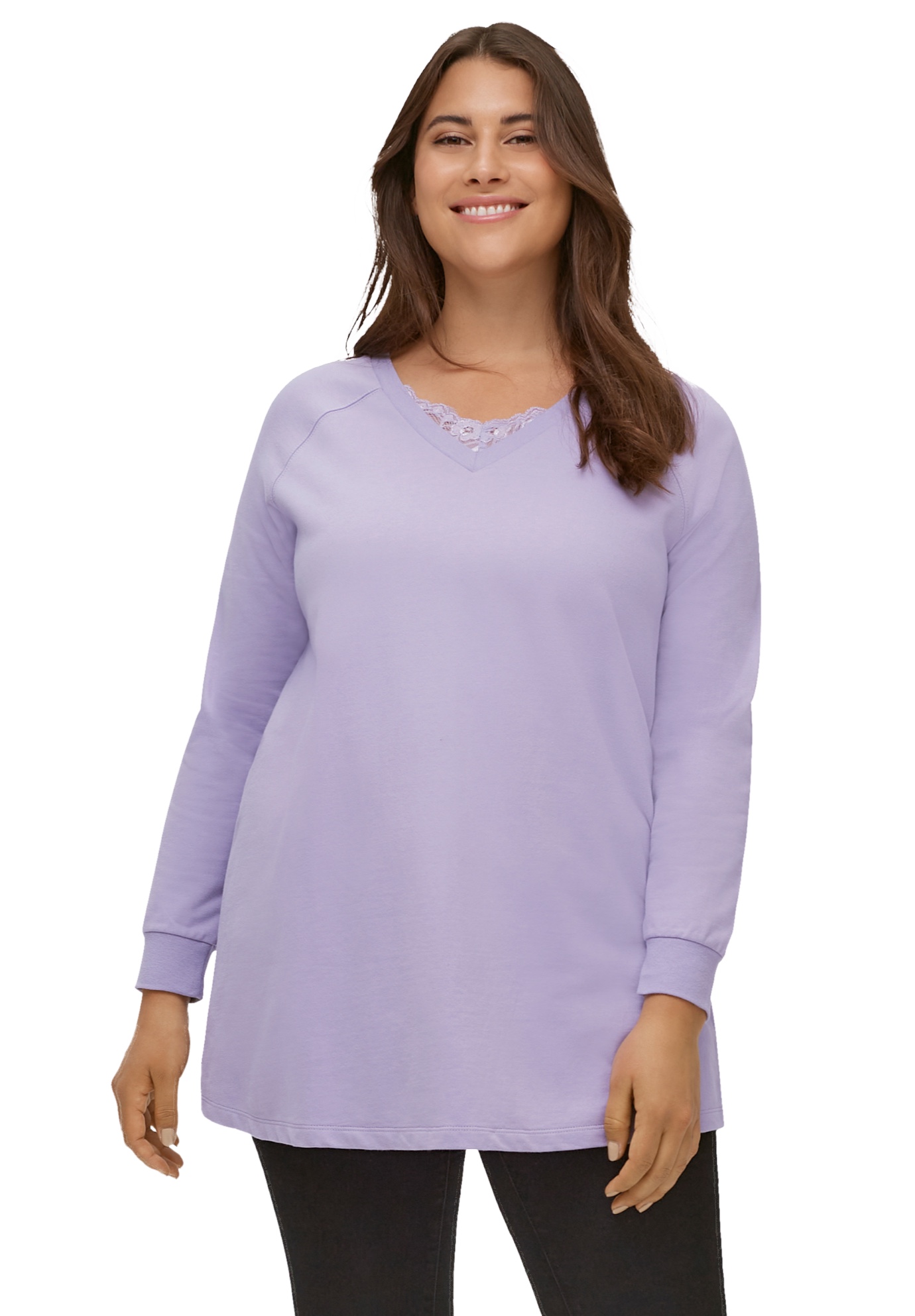 plus size v neck sweatshirt