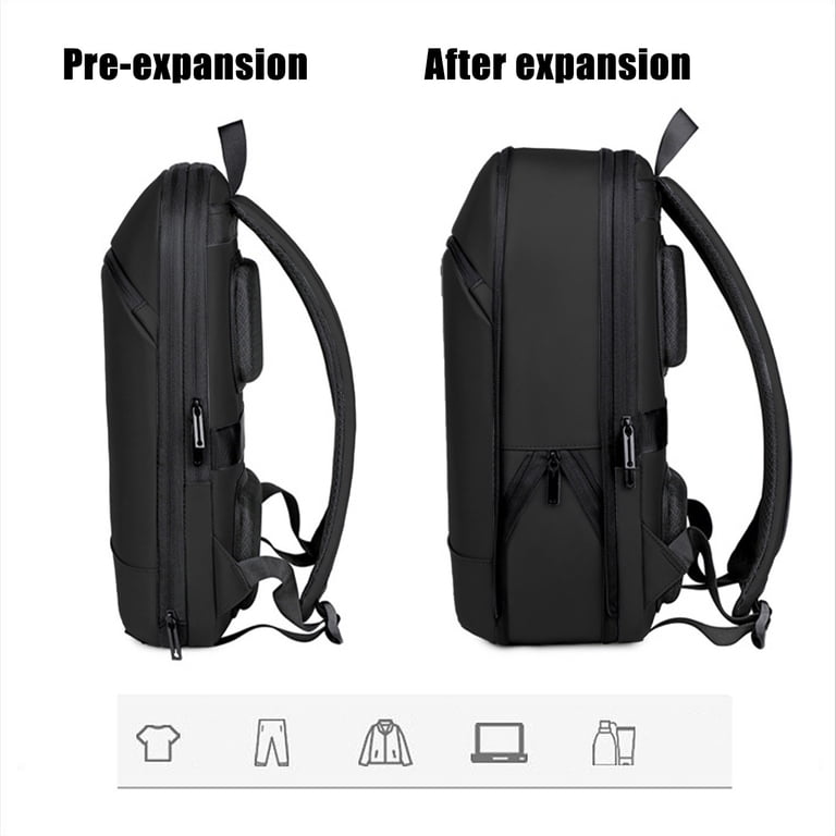 Men's Slim Laptop Backpack For 17.3 Inch Computer - Lightweight Water Resistant Business Commute Backpack With USB Port & Organizer Bag (Green)