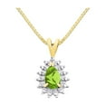 thumbnail image 4 of RYLOS Jewelry For Women Yellow Gold Plated Silver Birthstone Jewelry Ring, Earring & Pendant Necklace Gemstone & Diamonds Pear Tear Drop Shape Peridot August Birthstone Womens Jewelry Matching, 4 of 9