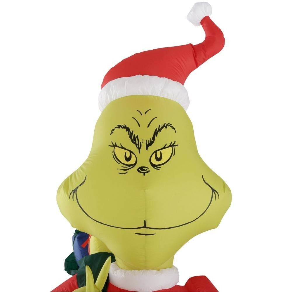 Grinch Santa With Presents Airblown Christmas Decoration Walmart Com Walmart Com