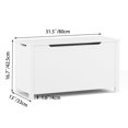 thumbnail image 6 of Kids Wooden Toy Box Storage, 31.5" Multifunction Storage Bench for Books Clothes Snacks Groceries, Bedroom Bed Stool with Safety Hinge, White, 6 of 9