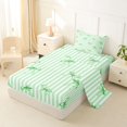 thumbnail image 2 of Manfei Dreamy Princess Bowknot Twin Sheets,Cute Green Bow Bedding,3 Pieces,1 Flat Sheet,1 Fitted Sheet and 1 Pillowcase, 2 of 6