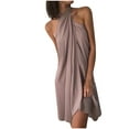 thumbnail image 2 of Viikei Plus Size Short Sleeve Dress for Women Floral Printing Loose V-Neck Mid-length Dress, 2 of 6