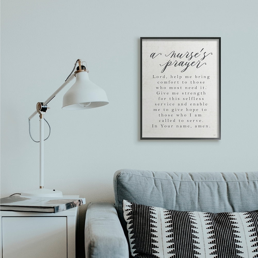 Stupell Industries A Nurse's Prayer Inspirational Office Faith Black Framed by LUX + Me Designs