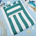 thumbnail image 4 of Silla de playa plegable de lona con almohada, 44 x 17 pulgadas, rayas verdes y blancas, para salón informal, de repuesto, para exteriores, 4 of 9