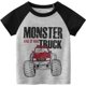 thumbnail image 3 of Camiseta de manga corta con cuello redondo y dinosaurio para niños pequeños, algodón, cómodo y suave, 3 of 5