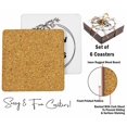 thumbnail image 4 of Inkdotpot Set of 6 Drink Coasters Easy Clean 4-inch SquareCoastersCork Base-Reusable- Quotes, 4 of 8