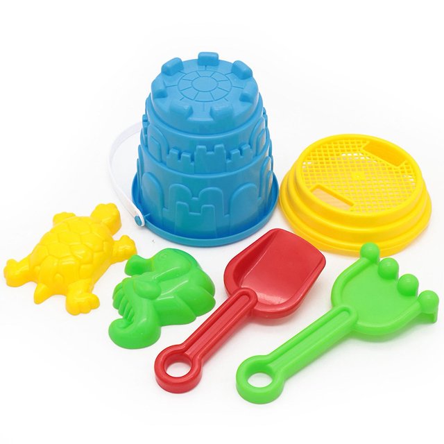 Juego de Juguetes de playa Bmatwklu para niños cubo reutilizable