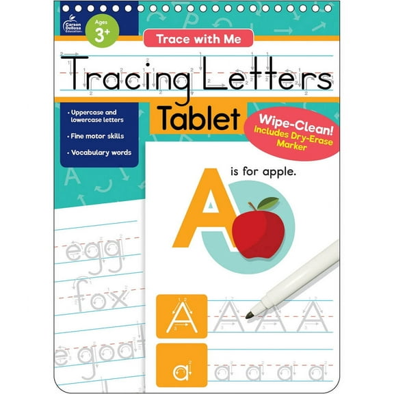 Carson Dellosa Trace with Me: Tracing Letters Tablet Activity Pad