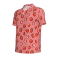 thumbnail image 2 of Balery Red Strawberry Printed Men’s Short Sleeve Polo Shirt, Midweight Men's Shirt,Golf Polo shirts -, 2 of 9