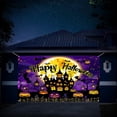 thumbnail image 2 of 16X7 ft Purple Happy Halloween Castle Garage Door Decoration Background Night Moon Backdrop Bat Pumpkin Devil Pumpkin Graveyard Photography Birthday Hallowmas Banner Cover, 2 of 5