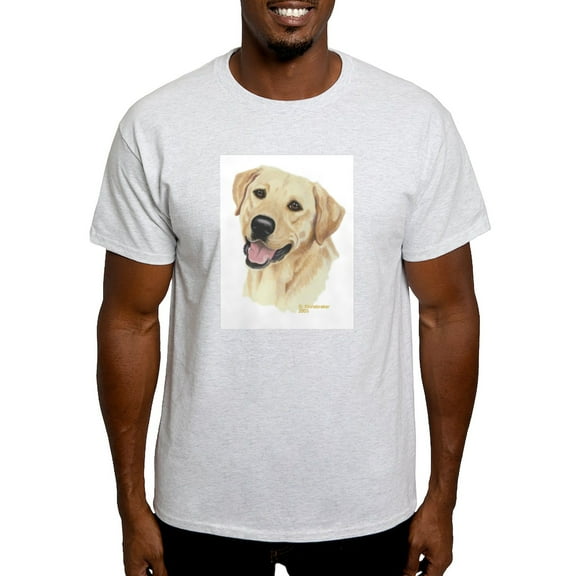 CafePress - Yellow Labrador Ash Grey T Shirt - Men's Classic Graphic T-Shirt