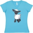thumbnail image 3 of Inktastic Cute Little Lamb Women's V-Neck T-Shirt, 3 of 5