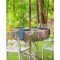 thumbnail image 3 of nqOlkjepod Pink Spring Floral Outdoor Tablecloth with Umbrella Hole & Zipper, Modern Abstract Art Oil Painting Flowers Round Table Cover 60 Inch, Dining Waterproof Table Cloth Protector for Patio, 3 of 7