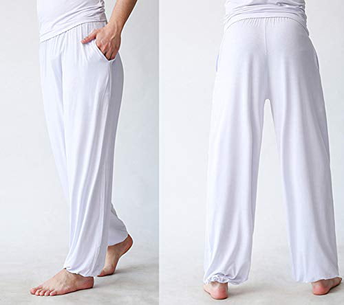 AvaCostume Mens Lightweight Loose Yoga Pants Elastic Waist Modal Yoga Harem Pants