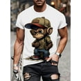 thumbnail image 1 of Camiseta con gráfico 3D: informal y deportiva, de manga corta, para personas altas y altas. Cómoda mezcla de poliéster. Lavable a máquina. Verano. Estampado original para adultos, hombres, mujeres, ad, 1 of 7