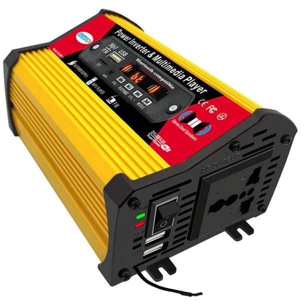 Reproductor multimedia de onda sinusoidal modificada con inversor de coche de 4000W Radio MP3 para teléfono iPad