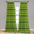 thumbnail image 5 of Ambesonne Mexican Print Curtains, Oriental Hand Drawn, Pair of 28"x84", Yellow Hunter Green, 5 of 5