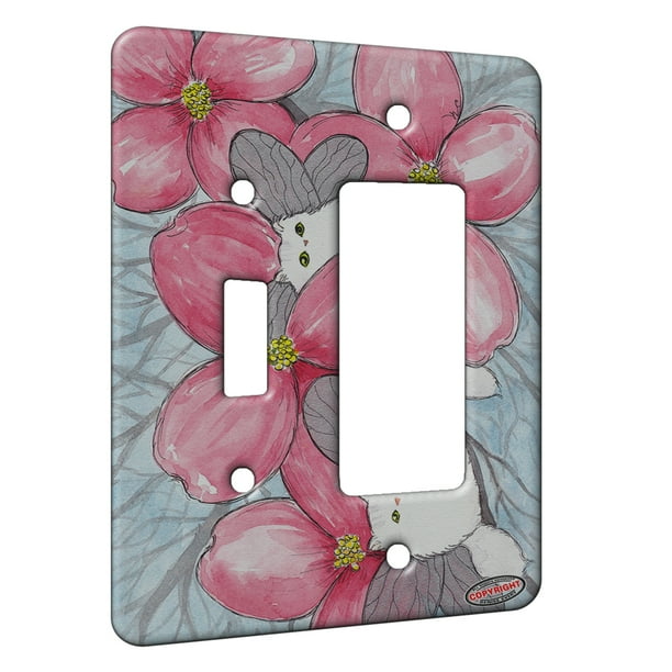 Kuzmark 2 Gang Single Toggle Single Duplex Rocker Wall Plate Silver Chincilla Persian Kitty Fairies With Pink Dogwood Fantasy Cat Art By Denise Every Walmart Com Walmart Com