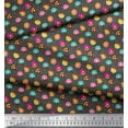 thumbnail image 3 of Soimoi Gray polyester Crepe Fabric Donuts Food Printed Fabric 1 Yard 42 Inch Wide, 3 of 5