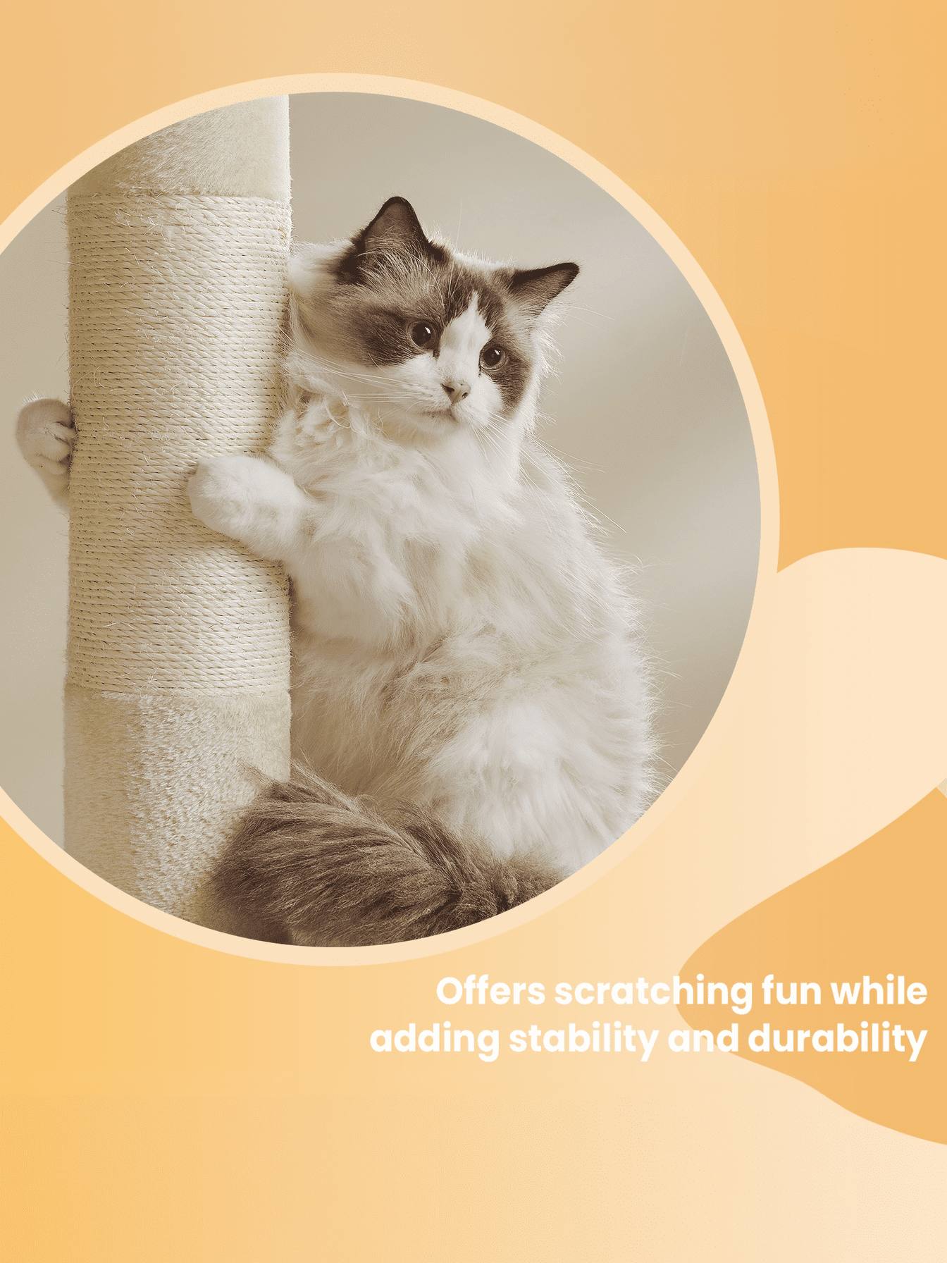 LEDREM 40.6-Inch Cat Tree Tower for Extra Large Cats up to 44 lb, Plush Condo with Large Perch & 3 Caves, Scratching Posts, Beige