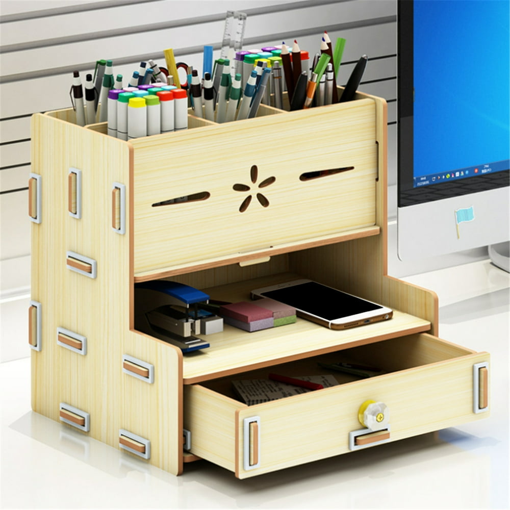 Multifunctional Storage Box Desk Personalized Decoration Wooden Desktop