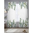 thumbnail image 3 of Eucalyptus Leaves Semi Sheer Curtains 108 Inch Length 2 Panels Set,Spring Pastoral Botanical Leaf Watercolor Sheer Kitchen Curtain Privacy Window Curtain for Living Room Bedroom Rod Pocket Drapes, 3 of 7