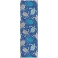 thumbnail image 2 of Addison Rugs Dream Shag Premium Machine Washable Transitional Turtles Blue Runner Rug, 2'3" x 7'6", 2 of 8