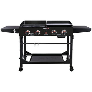 Weber 3 Burner Propane GAS Grill 28 in. Flat Top Griddle Combo with Griddle Starter Set, Black 1500452