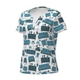thumbnail image 2 of Naloa Modern Furniture Print T-Shirts Short Sleeve V Neck Tees for Women Fashion Tops Trendy Lightweight Soft Casual Summer Outfits Clothes, 2 of 5